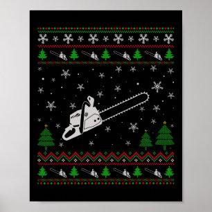 Poster Joyeux Noël laid pour les amateurs de tronçonneuse