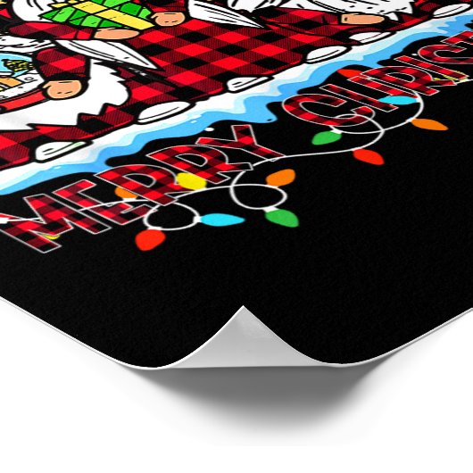 Poster Joyeux Noël Light mignonne Gnome Family Matching G (Coin)