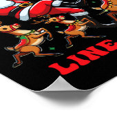 Poster Joyeux Noël Line Dance Line Dancing Père Noël Et (Coin)