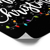 Poster Joyeux Noël Lumières Rouge Noël Chapeau Noël Famil (Coin)