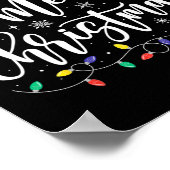 Poster Joyeux Noël Lumières Rouge Noël Chapeau Noël Famil (Coin)