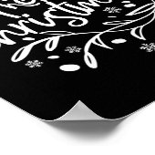 Poster Joyeux Noël Lumières Rouge Noël Chapeau Noël Famil (Coin)