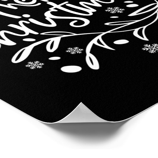 Poster Joyeux Noël Lumières Rouge Noël Chapeau Noël Famil (Coin)