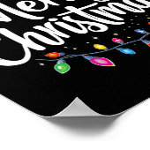 Poster Joyeux Noël Lumières Rouge Noël Chapeau Noël Famil (Coin)