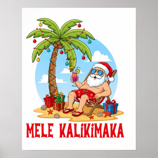 Poster Joyeux Noël Mele Kalikimaka (Devant)
