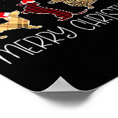 Poster Joyeux Noël mignon Léopard Doxie Chien Plaid X mas (Coin)