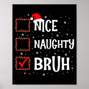 Poster Joyeux Noël Mignon Méchant Frère Drôle Liste de No