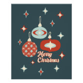 Poster Joyeux Noël moderne du milieu du siècle (Devant)