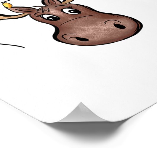 Poster Joyeux Noël Moose Xmas Lover Holiday (Coin)