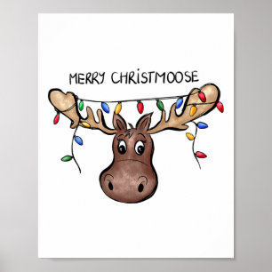Poster Joyeux Noël Moose Xmas Lover Holiday