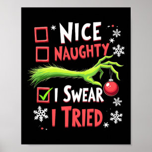 Poster Joyeux Noël Noël Noël Noël Noël Fou Naughty Je jur