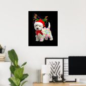 Poster Joyeux Noël Noël Noël Westie Chien Reindeer Cospla (Bureau à domicile)