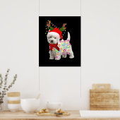 Poster Joyeux Noël Noël Noël Westie Chien Reindeer Cospla (Cuisine)