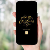 Poster Joyeux Noël noir or logo d'entreprise