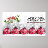 Poster Joyeux Noël NOUS SOMMES fermés (Devant)