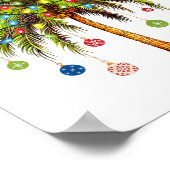 Poster Joyeux Noël Palm Tree Light Hawaiian Tropical (Coin)