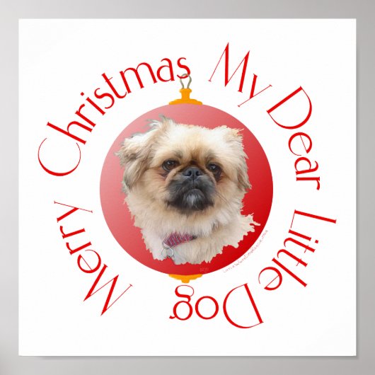 Poster Joyeux Noël Pékinois (Devant)
