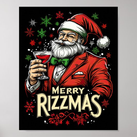 Poster Joyeux Noël Père Noël (Devant)
