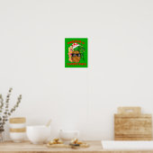 Poster Joyeux Noël Père Noël Ananas (Cuisine)