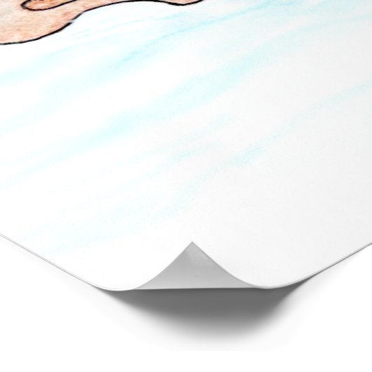 Poster Joyeux Noël - Père Noël avec chat et chien (Coin)