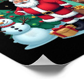 Poster Joyeux Noël Père Noël Snowman Reindeer Noël (Coin)