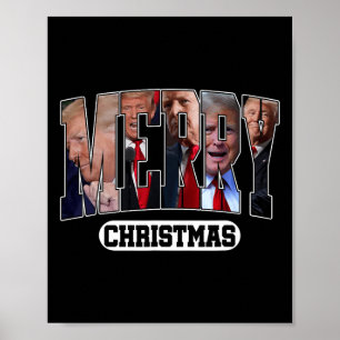 Poster Joyeux Noël Père Noël Trump Joyeux pyjamas Trumpma