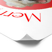 Poster Joyeux Noël Petit Chien Blanc (Coin)