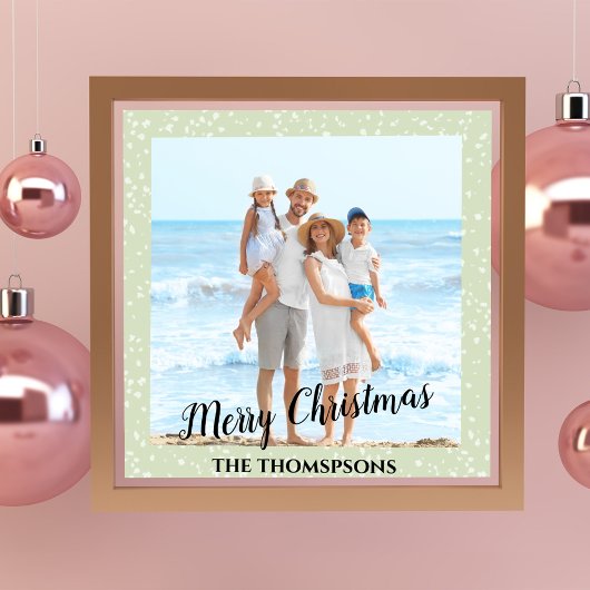 Poster Joyeux Noël Photo Green Calligraphie