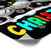 Poster Joyeux Noël Pigeon Lover Santa Hat Noël Lumières (Coin)