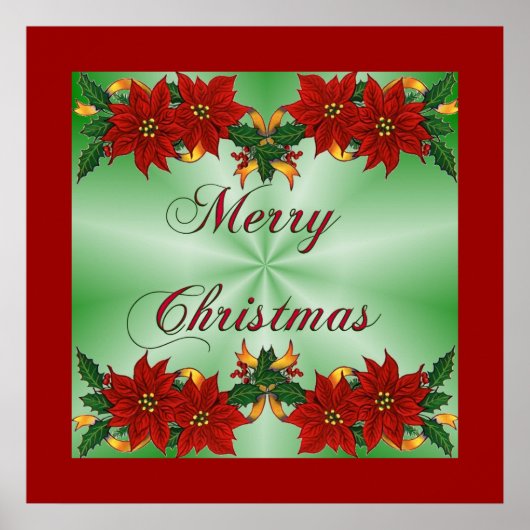 Poster Joyeux Noël Poinsettia (Devant)