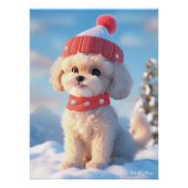 Poster Joyeux Noël, Poodle Chien Chien Chien Chien Chien  (Devant)