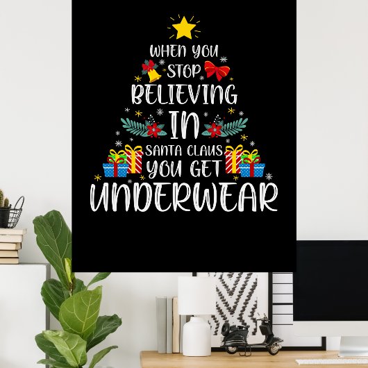 Poster Joyeux Noël Quand Vous Cessez De Croire En (Bureau à domicile)