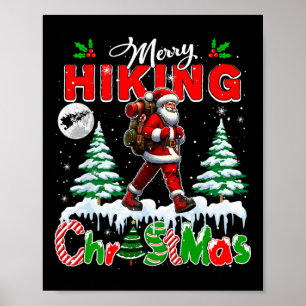 Poster Joyeux Noël Randonnée Santa coloré de Noël Arbre L