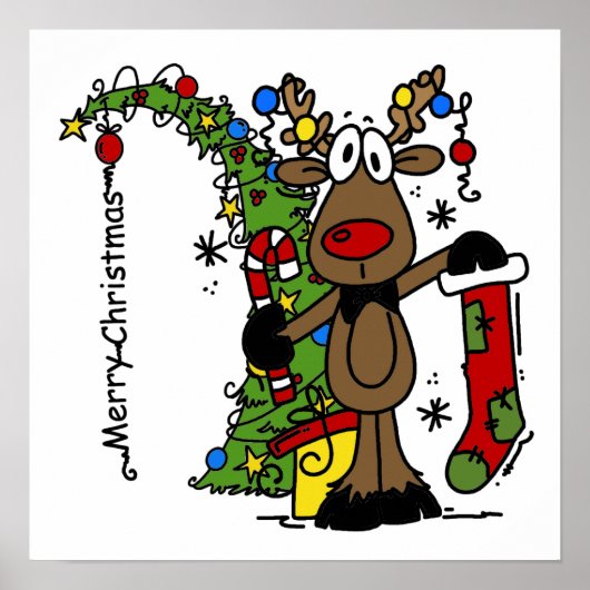 Poster Joyeux Noël Renne (Devant)
