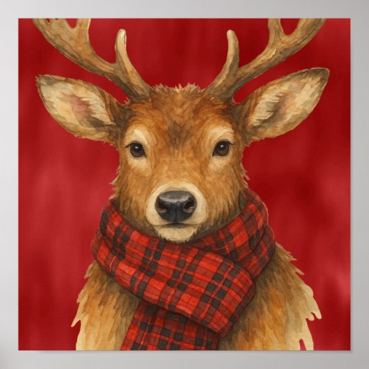 Poster Joyeux Noël Renne (Devant)
