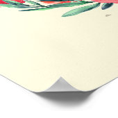 Poster Joyeux Noël Rouge Floral Aquarelle Wreath (Coin)
