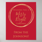 Poster Joyeux Noël Rouge or (Devant)