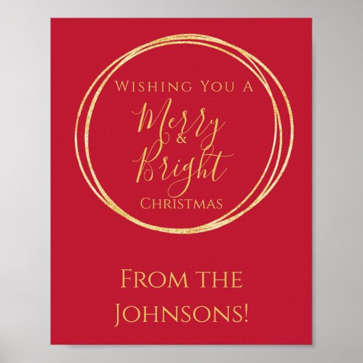 Poster Joyeux Noël Rouge or (Devant)