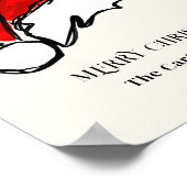 Poster Joyeux Noël Rouge Père Noël Nom de famille (Coin)