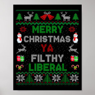 Poster Joyeux Noël, sale libéral, tricot moche _1