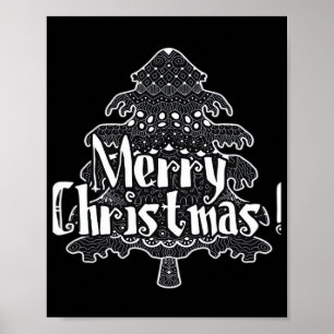 Poster Joyeux Noël, sapin de Noël Classique