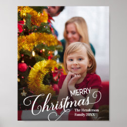 Poster Joyeux Noël Simple Photo personnalisée