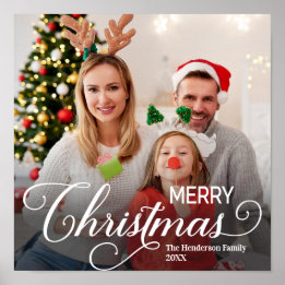 Poster Joyeux Noël Simple Photo personnalisée