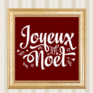 Poster Joyeux Noel Simple Rouge Français Noël
