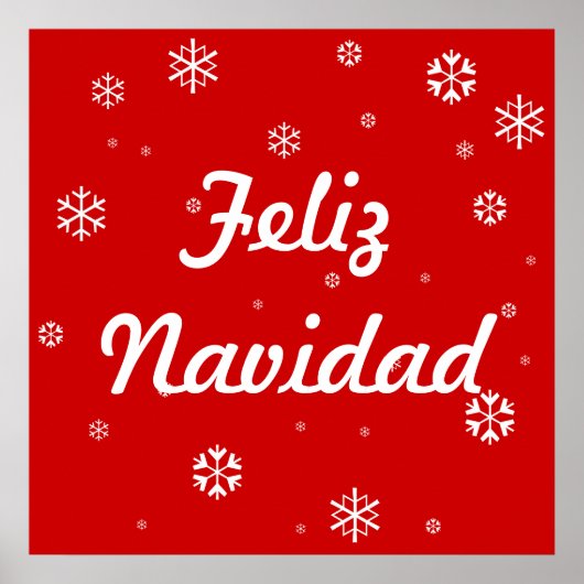 Poster Joyeux Noël Snowflakes (Devant)