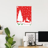 Poster Joyeux Noël Snowflakes hiver (Bureau à domicile)