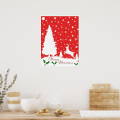 Poster Joyeux Noël Snowflakes hiver (Cuisine)