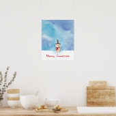 Poster Joyeux Noël Snowman Agitant Et Souriant (Cuisine)