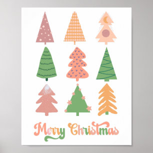 Poster Joyeux Noël Super Arbres lunaires