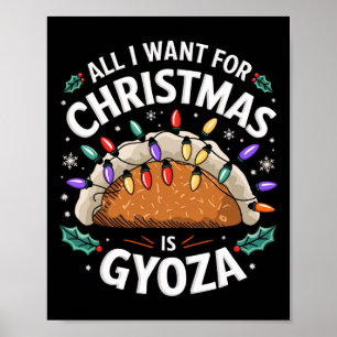 Poster Joyeux Noël Tout Ce Que Je Veux Pour Noël Gyoza Ho